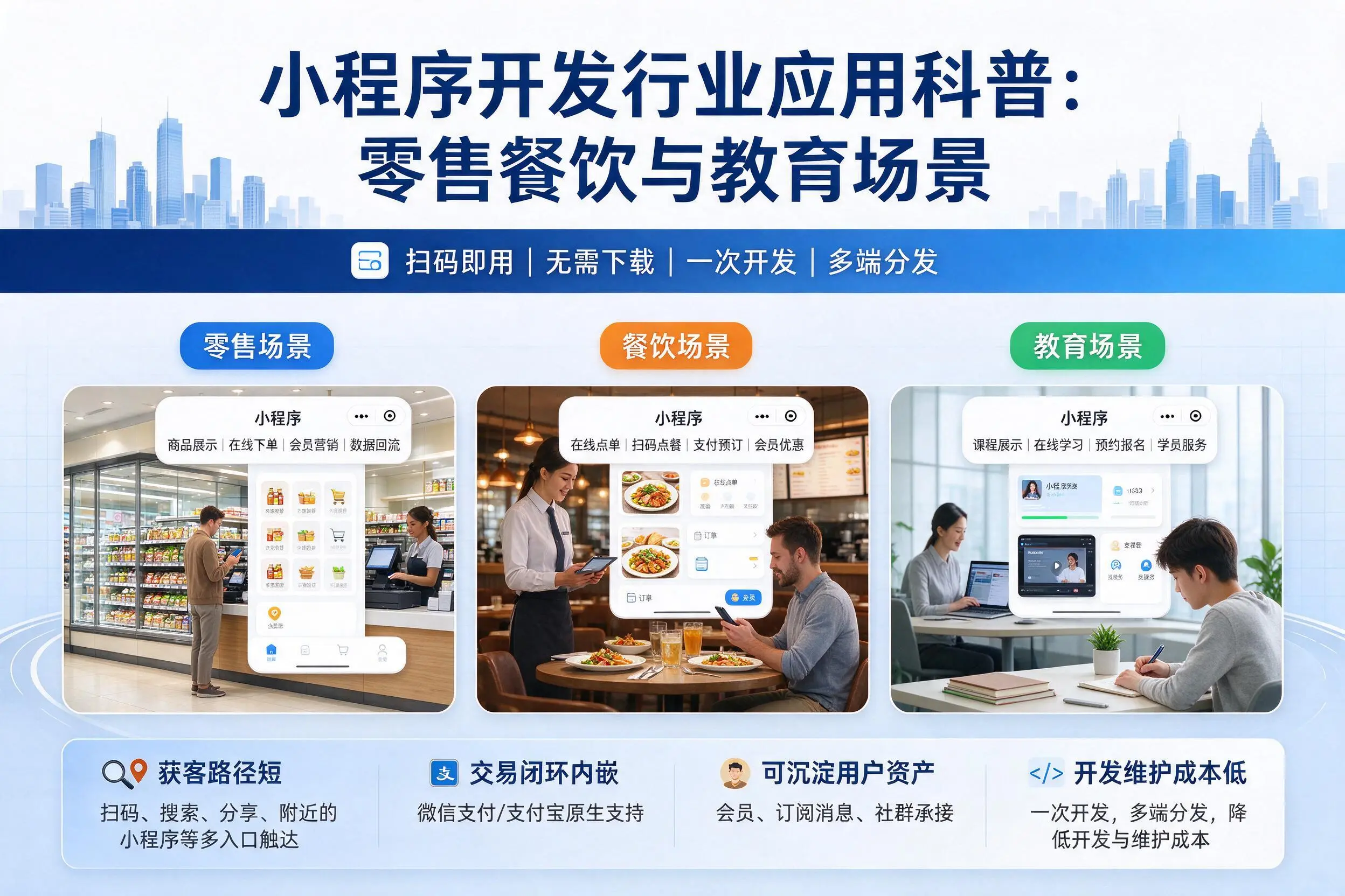 宣城小程序开发行业应用科普:零售餐饮与教育场景