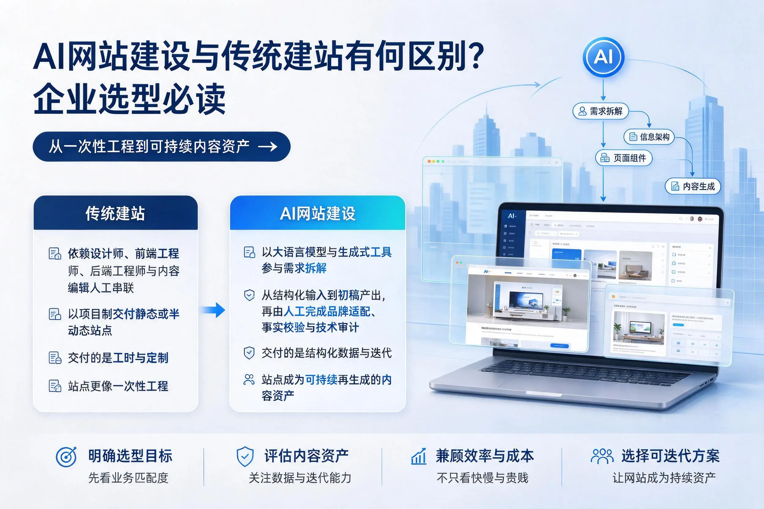 AI网站建设与传统建站有何区别？宣城企业选型必读