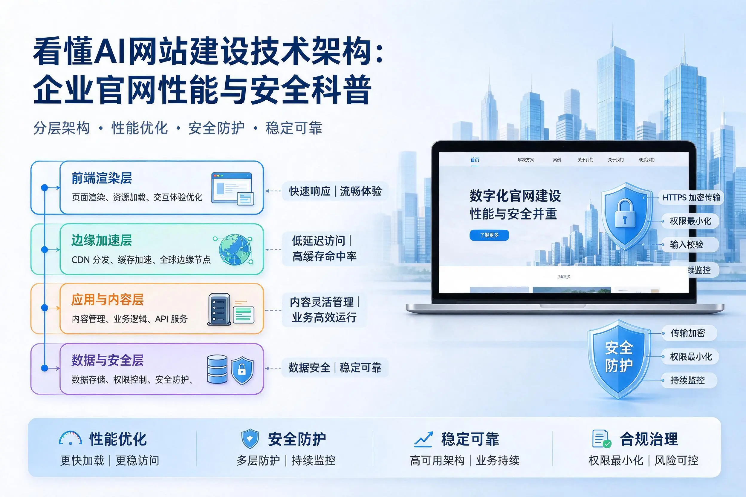 看懂AI网站建设技术架构:宣城企业官网性能与安全科普